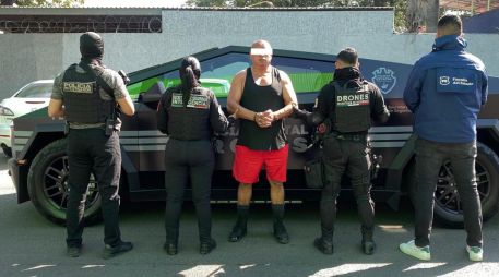Mediante labores de inteligencia, análisis de información y seguimiento con apoyo de la unidad de drones Cybertruck, se implementó un operativo, en coordinación con la Policía de Investigación. CORTESÍA