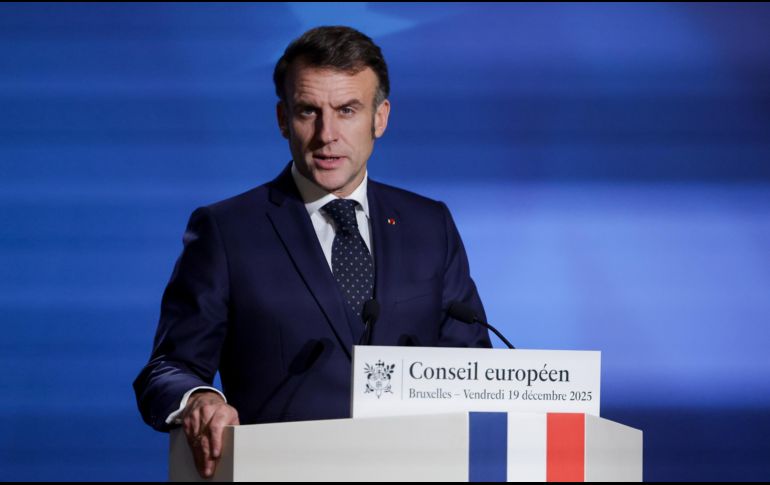 Macron no mencionó la posibilidad de que la Unión Europea deba responder de alguna manera a las medidas de la administración estadounidense de Trump. EFE/EPA/O. Matthys