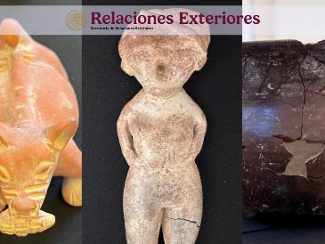 Las piezas recuperadas representan un testimonio invaluable de la riqueza de los pueblos originarios de México. ESPECIAL / FACEBOOK SRE