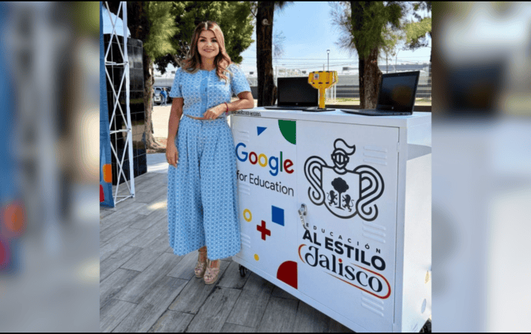 Gabriela Cárdenas reiteró que el modelo educativo jalisciense está orientado al desarrollo del pensamiento crítico, las habilidades para el futuro, así como al impulso de la cultura, el deporte y la tecnología. CORTESÍA