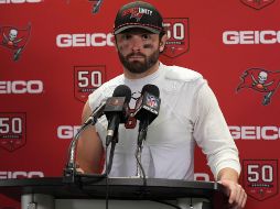 El quarterback de los Buccaneers, Baker Mayfield, habló en una conferencia de prensa sobre lo que sigue para el equipo tras sufrir esta derrota. AP