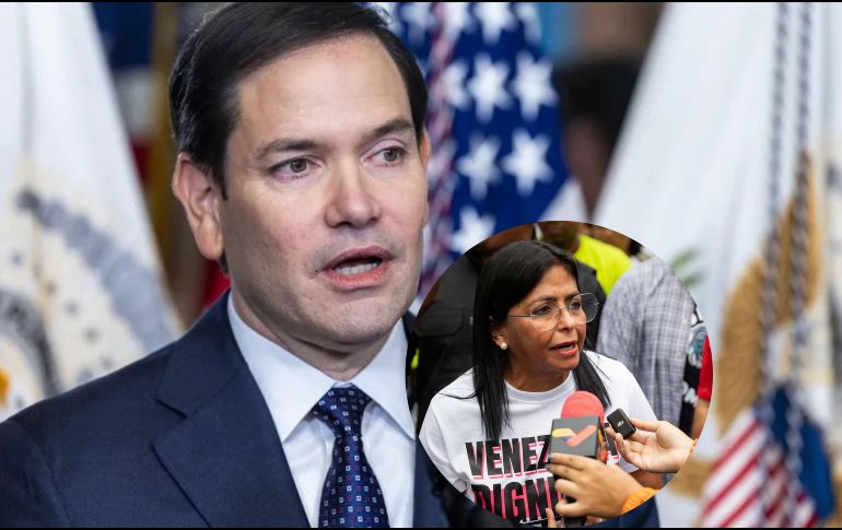 Delcy Rodríguez, vicepresidenta de Venezuela, es alguien con quien sí se puede negociar, declaró Rubio. EFE / ARCHIVO