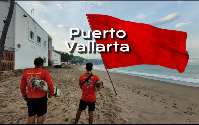 El sistema de banderas de seguridad advierte el estado de las playas de Puerto Vallarta este martes 6 de enero de 2026. ESPECIAL / FACEBOOK Protección Civil y Bomberos Puerto Vallarta