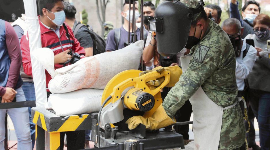 Las armas canjeadas en la estrategia Sí al Desarme, Sí a la Paz se destruyen tras recibir los recursos económicos correspondientes. EL UNIVERSAL