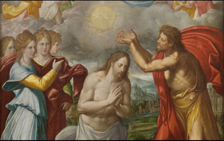 «Éste es mi Hijo muy amado, en quien tengo mis complacencias». WIKIPEDIA«El Bautismo de Cristo», de Juan Navarrete