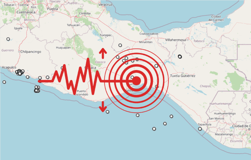 &nbsp;Sismo en Oaxaca. ESPECIAL / SSN
