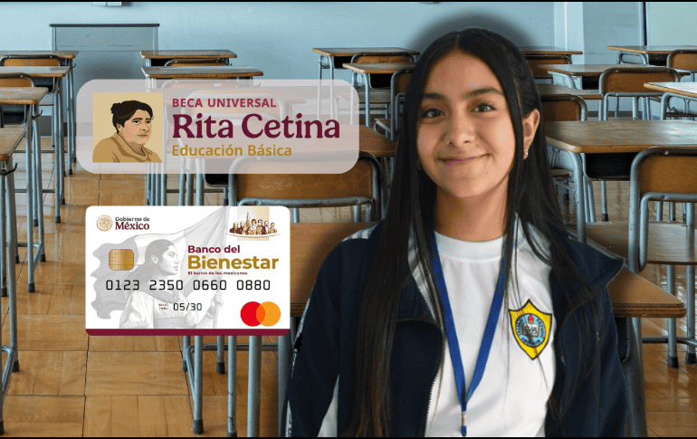El depósito que corresponde al pago triple a beneficiarios de la Beca Rita Cetina será de, por lo menos, 5 mil 700 pesos. ESPECIAL/Canva/Gobierno de México