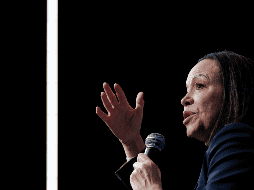 Machado no quiso dar detalles a la prensa sobre la conversación que mantuvo con Trump este pasado jueves en la Casa Blanca. EFE/EPA/W. Oliver