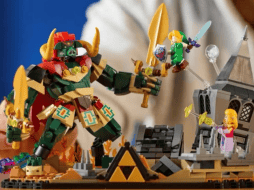 El modelo armado alcanza 17 centímetros de alto por 27 centímetros de largo e incluye minifiguras de personajes clave como Link, Zelda, Navi y Ganondorf. INSTAGRAM/@zeldanintendo