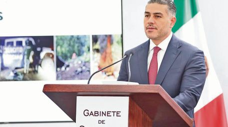 El secretario de Seguridad y Protección Ciudadana, durante una conferencia de prensa en Ecatepec. EFE/ Archivo