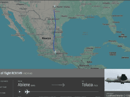Según la plataforma, antes de viajar a México, el avión realizó al menos ocho vuelos en territorio estadounidense. Flightradar24