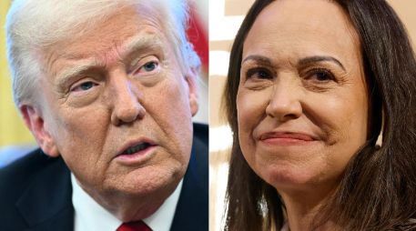 Donald Trump se reunió la semana pasada en la Casa Blanca con María Corina Machado, quien le obsequió la medalla de su Premio Nobel de la Paz. AFP / ARCHIVO