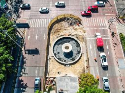 Vista panorámica del Paseo Chapultepec, donde el Ayuntamiento de Guadalajara realiza la renovación del camellón sin cierres viales, para mejorar la imagen urbana y la seguridad peatonal. EL INFORMADOR/A. Navarro