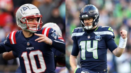 Sam Darnold busca su primer anillo y saldar la deuda con la afición frente a un Drake Maye decidido a devolver a su franquicia a la cima e iniciar un nuevo legado. EFE. AFP.