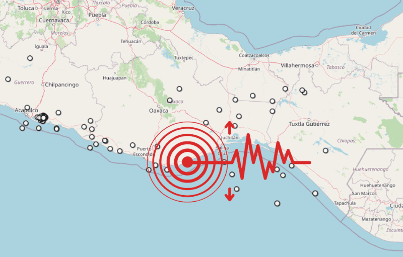 &nbsp;Sismo en Oaxaca. ESPECIAL / SSN