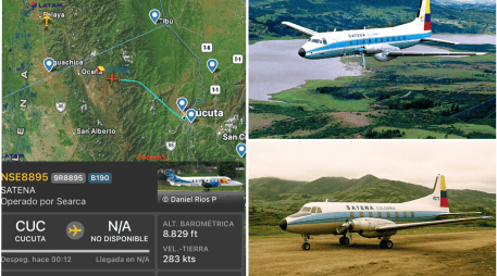 El avión desaparecido es un Beechcraft de fabricación estadounidense con matrícula HK4709 y capacidad para 19 pasajeros (izquierda).  INSTAGRAM/@colombiaalaire/@aerolineasatena/ESPECIAL