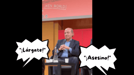 Durante la conferencia en la que participó Calderón se escucharon los gritos de 