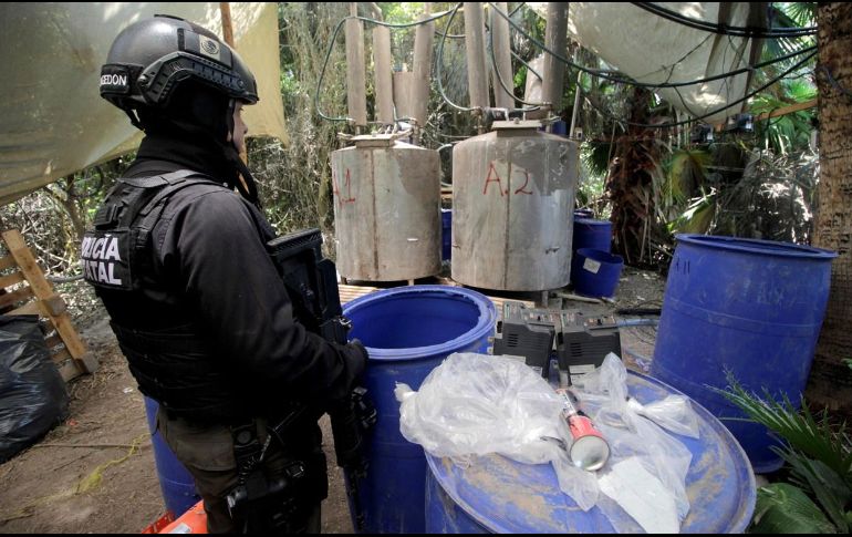 En total se incautaron algo más de 105 toneladas, que posteriormente fueron destruidas, de sustancias como acetato de plomo, cloruro de mercurio, entre otras. EFE/J. C. Cruz