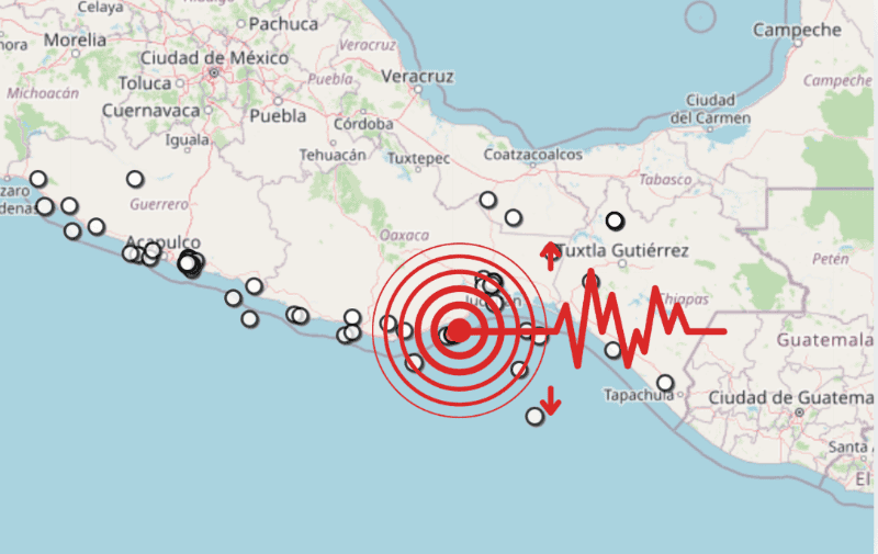 &nbsp;Sismo en Oaxaca. ESPECIAL / SSN