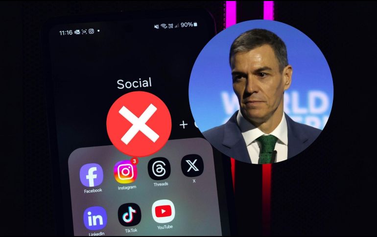Pedro Sánchez acusó a las aplicaciones TikTok, Instagram, Facebook y X de ser amenazas contra la integridad de menores de edad y la soberanía digital. EFE / A. Haider / UNSPLASH / P. Sakalakis