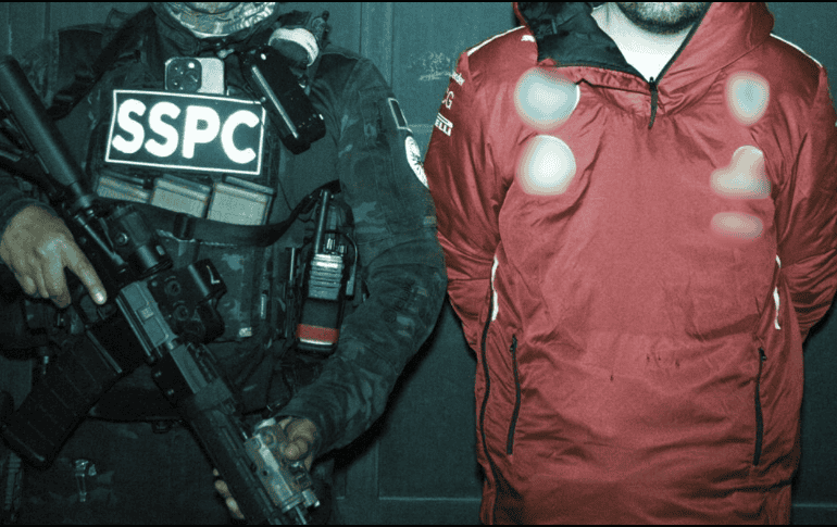 La detención ocurrió luego de que las fuerzas federales ejecutaran cinco inspecciones en distintos domicilios de Jalisco, donde se cumplimentó una orden de aprehensión contra Rivera Navarro. ESPECIAL / SSPC