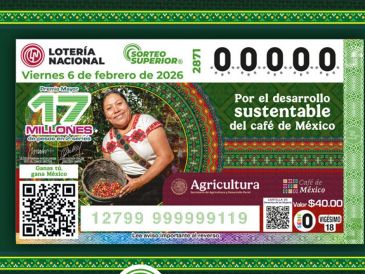 En su billete del Sorteo Superior 2871, la Lotería Nacional reconoció la importancia del café y sus productores. X/lotenal