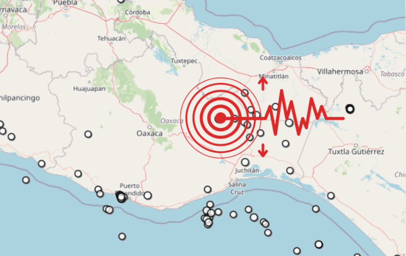 &nbsp;Sismo en Oaxaca. ESPECIAL / SSN