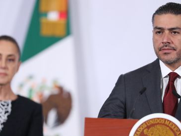 Omar García Harfuch, durante "La Mañanera del pueblo" de la Presidenta Claudia Sheinbaum en Palacio Nacional este martes 10 de febrero. EFE / M. Guzmán