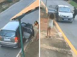 Hombre salva a niños de morir atrapados dentro de un carro sin control. ESPECIAL / X / @ultimahoracol_