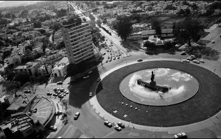 Vista panorámica de la Fuente Minerva. Hemeroteca: 11 de Mayo de 1979. EL INFORMADOR/ ARCHIVO