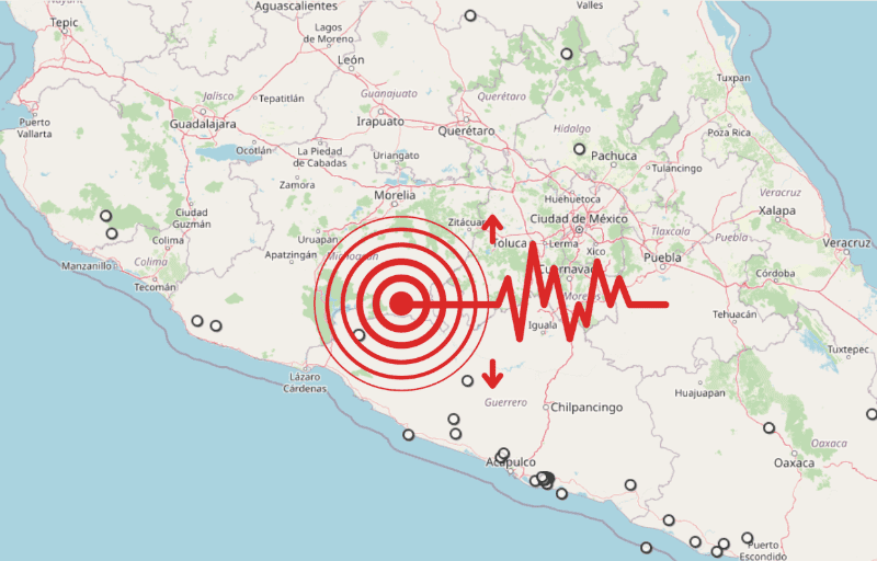 &nbsp;Sismo en Michoacán. ESPECIAL / SSN