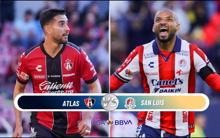 Atlas y San Luis se enfrentan en el Estadio Jalisco este sábado. ESPECIAL / IMAGO7 y CANVA