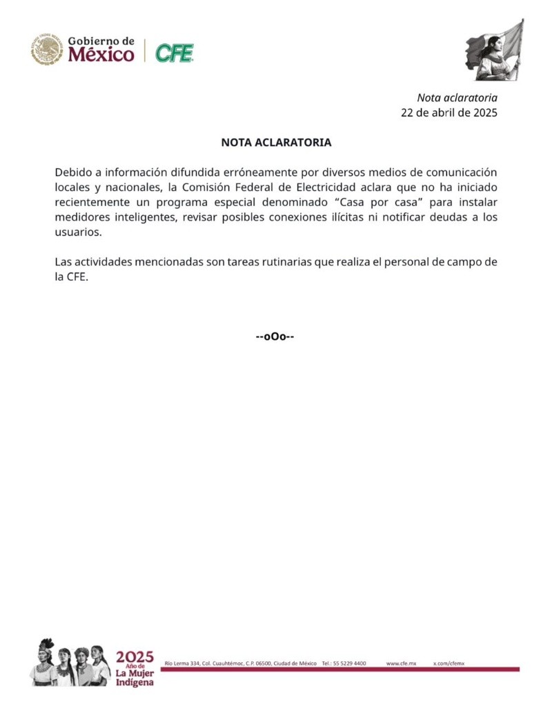 FACEBOOK / CFE Nacional&nbsp;