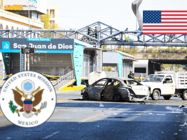 El aviso, fechado el 23 de febrero de 2026, señala que los ciudadanos estadounidenses deben refugiarse y evitar desplazamientos innecesarios en zonas específicas, entre ellas Guadalajara. EL INFORMADOR / CANVA