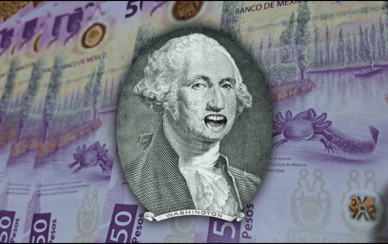 Al menudeo, el dólar se vendió en 18.14 pesos en Banamex, 36 centavos más que el lunes y primera vez que rebasa los 18 en dos meses. ESPECIAL / CANVA