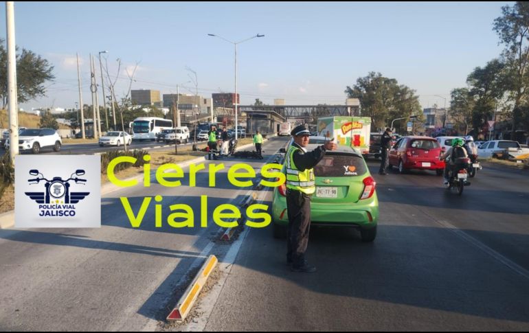 Estos son los puntos de Guadalajara que presentan cierres viales o retrasos en el transporte público este miércoles 4 de marzo. ESPECIAL / FACEBOOK Policía Vial Jalisco