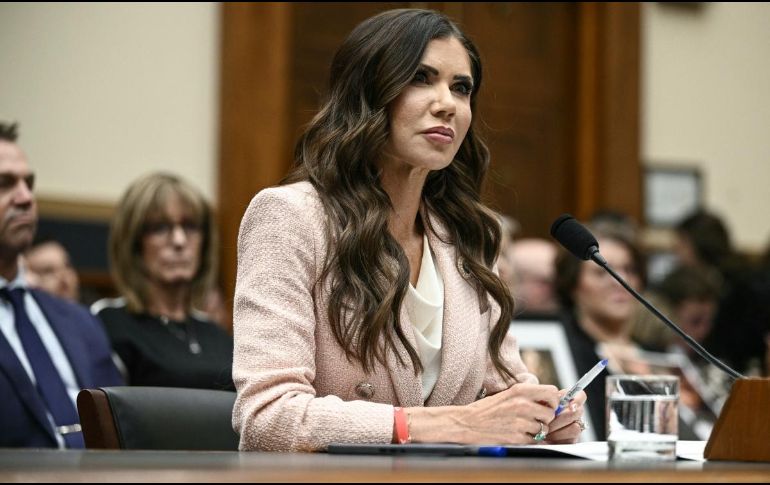 Kristi Noem, ahora exsecretaria de Seguridad Nacional de Estados Unidos. AFP / B. Smialowski