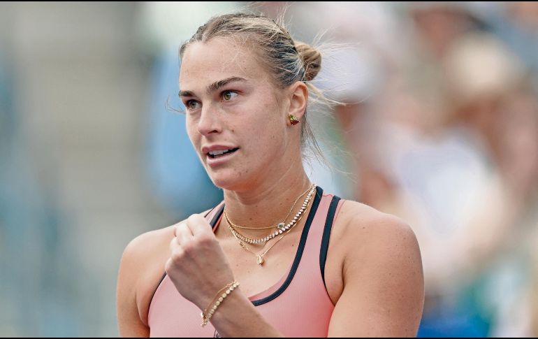La bielorrusa celebró su partido número 100 como número uno del mundo. AFP/H. How