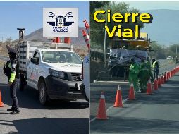 El cierre se ubica a la altura del centro comercial de outlet's en donde se mantiene presencia de elementos de Policía Vial Jalisco. ESPECIAL / FACEBOOK Policía Vial Jalisco