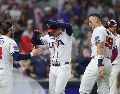 Estados Unidos que venció 5-3 a México y prácticamente aseguró su boleto a los Cuartos de Final del Clásico Mundial de Béisbol 2026. AFP/ A. SLITZ.