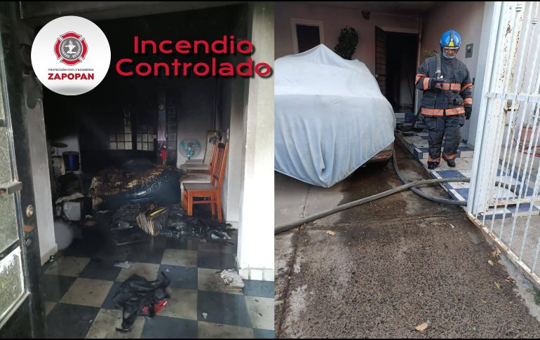 El incendio provocó la intoxicación de una persona al interior del domicilio. ESPECIAL / FACEBOOK Protección Civil y Bomberos Zapopan