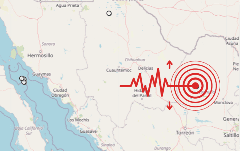 &nbsp;Sismo en Coahuila. ESPECIAL / SSN