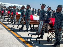 Claudia Sheinbaum reiteró que su gobierno mantendrá el respaldo a las familias de los elementos de las fuerzas armadas y de seguridad que pierden la vida durante operativos contra el crimen organizado. X / @Defensamx1