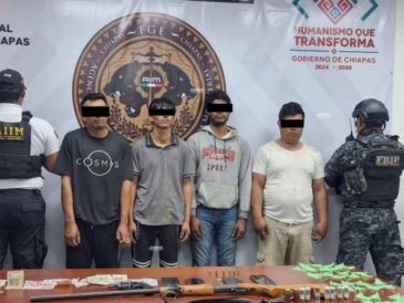 Los detenidos fueron identificados con los nombres de Luis, Jhafet, Mari y Alberto, ligados a la estructura de la organización criminal. “Manifestaron pertenecer al grupo delictivo denominado Cártel Chiapas y Guatemala”, dijo la Secretaría. ESPECIAL