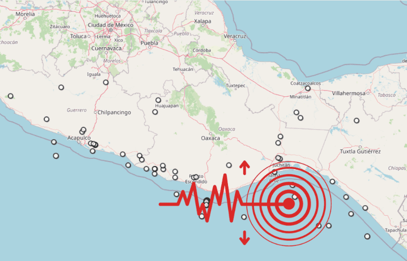 &nbsp;Sismo en Oaxaca. ESPECIAL / SSN