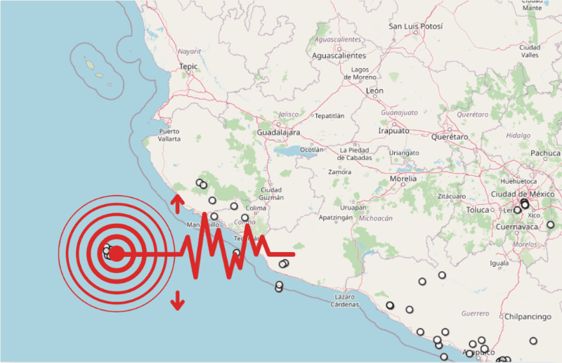 &nbsp;Sismos en Jalisco. ESPECIAL / SSN