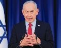 El primer ministro de Israel durante una rueda de prensa en Jerusalén sobre los recientes ataques y la escalada del conflicto. EFE