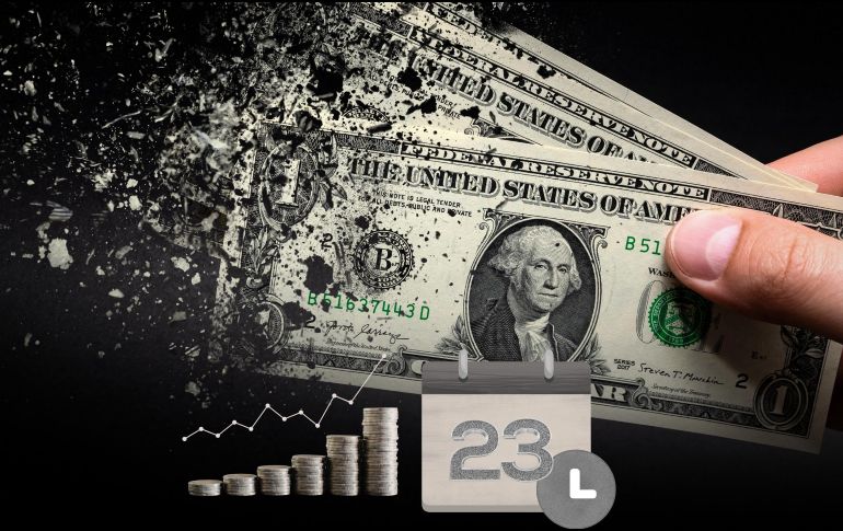 El dólar registró una baja este lunes en el inicio de la jornada. ESPECIAL / CANVA