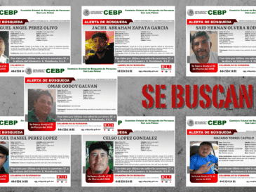 Los desaparecidos, de entre 20 y 30 años, fueron identificados como Ángel Daniel Pérez López, Miguel Ángel Pérez Olivo, Jaciel Zapata García, Omar Godoy Galván, Said Hernán Olvera, Celso López González y Macario Torres Castillo. ESPECIAL