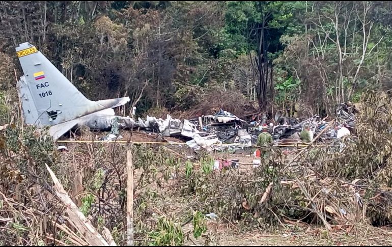 El avión accidentado en Colombia transportaba tropas del Ejército entre las localidades de Puerto Leguízamo y Puerto Asís. EFE/ Miputumayo.com.co